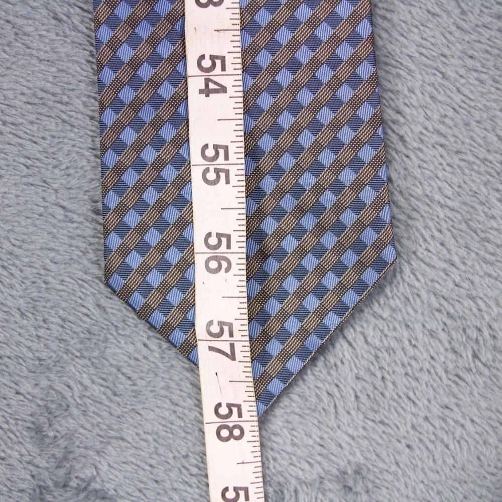 Hugo Boss Mens‎ Blue Geometric Neck Tie 100% Silk Made in Italy